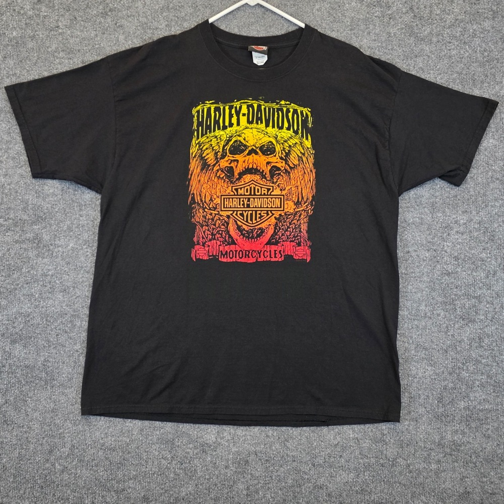 Harley Davidson T-Shirt Mens 2XL Black Skull Graphic The Woodlands Texas